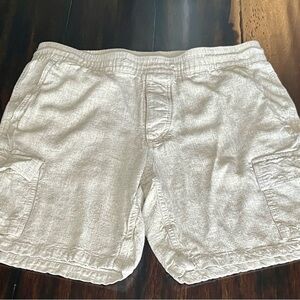 Kenneth Cole Women Cream Cargo Shorts Lightweight Cotton